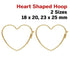 14k Gold Filled Heart Shaped Hoop, 2 Sizes, (GF-790)